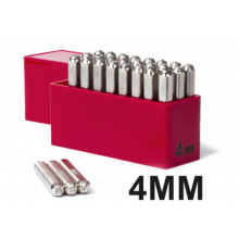 Jeu de 36 lettres et chiffres à frapper hauteur 4mm 